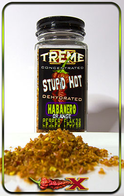 Orange Habanero pepper FLAKES IN A BOTTLE