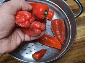 Video-cooking with frozen peppers